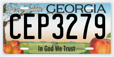 GA license plate CEP3279