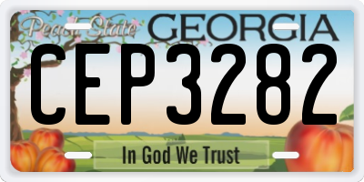 GA license plate CEP3282