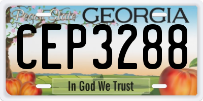 GA license plate CEP3288
