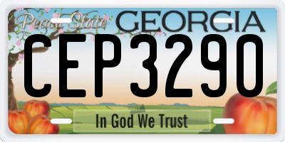 GA license plate CEP3290