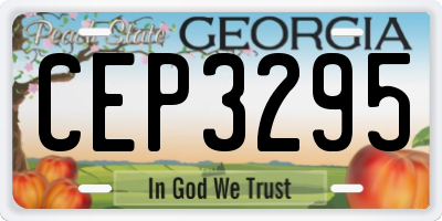 GA license plate CEP3295
