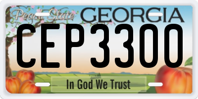 GA license plate CEP3300