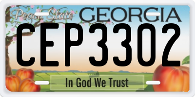 GA license plate CEP3302