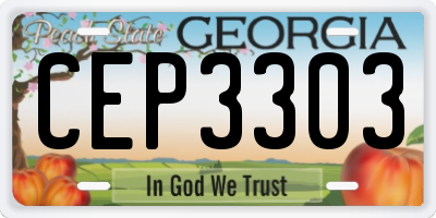 GA license plate CEP3303