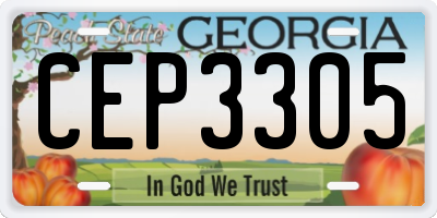 GA license plate CEP3305