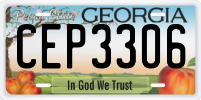 GA license plate CEP3306