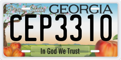 GA license plate CEP3310