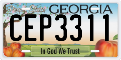 GA license plate CEP3311