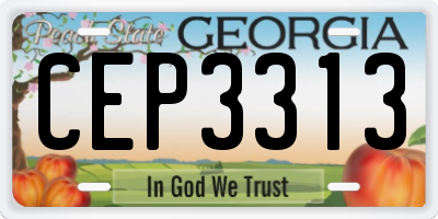 GA license plate CEP3313