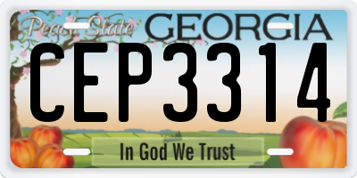 GA license plate CEP3314