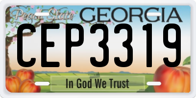 GA license plate CEP3319