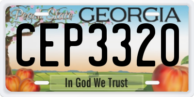 GA license plate CEP3320