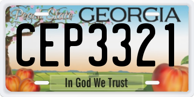 GA license plate CEP3321