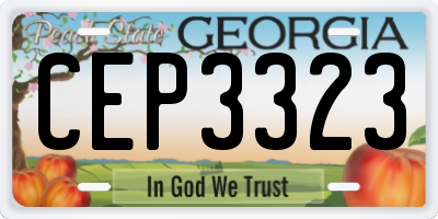GA license plate CEP3323