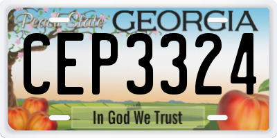 GA license plate CEP3324