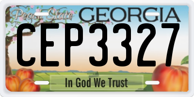 GA license plate CEP3327