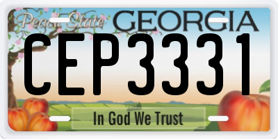 GA license plate CEP3331