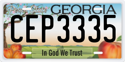 GA license plate CEP3335