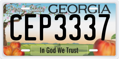 GA license plate CEP3337