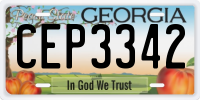 GA license plate CEP3342
