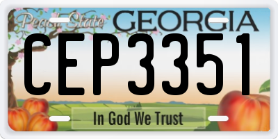 GA license plate CEP3351