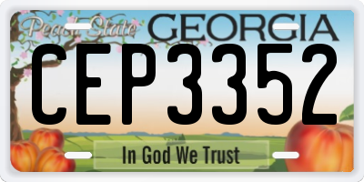 GA license plate CEP3352
