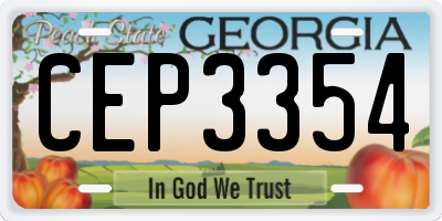GA license plate CEP3354