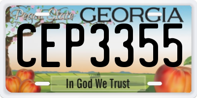 GA license plate CEP3355