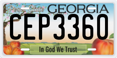 GA license plate CEP3360