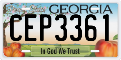 GA license plate CEP3361
