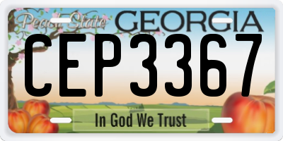 GA license plate CEP3367