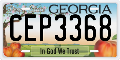 GA license plate CEP3368