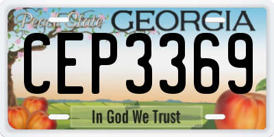 GA license plate CEP3369
