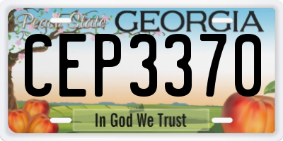 GA license plate CEP3370