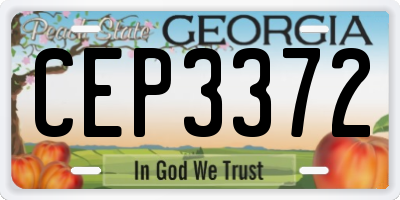 GA license plate CEP3372