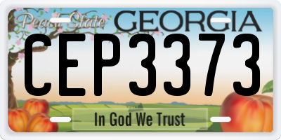 GA license plate CEP3373