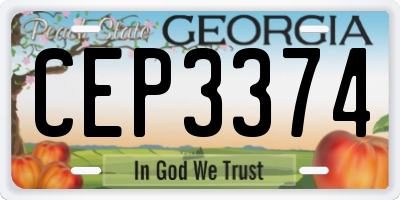 GA license plate CEP3374