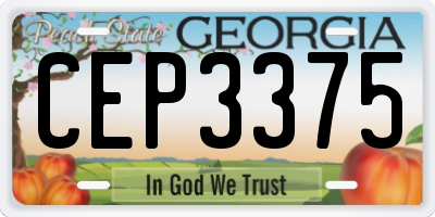 GA license plate CEP3375