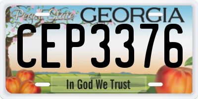 GA license plate CEP3376