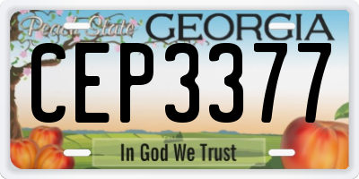 GA license plate CEP3377