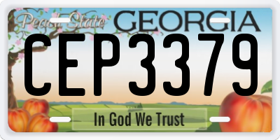GA license plate CEP3379