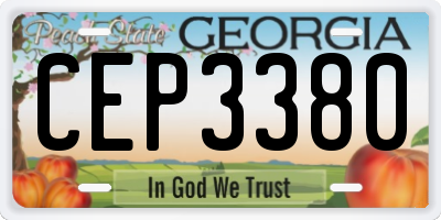 GA license plate CEP3380