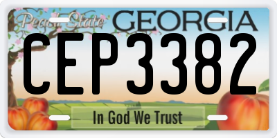 GA license plate CEP3382