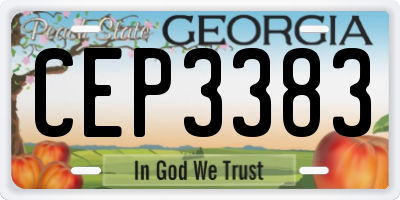 GA license plate CEP3383