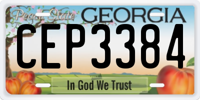 GA license plate CEP3384