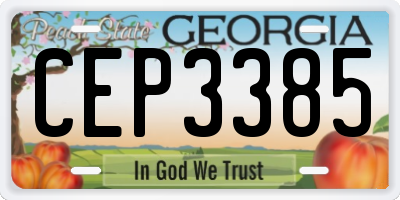 GA license plate CEP3385