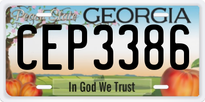 GA license plate CEP3386