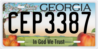 GA license plate CEP3387