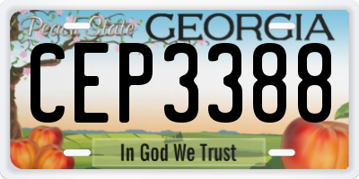 GA license plate CEP3388