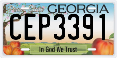 GA license plate CEP3391